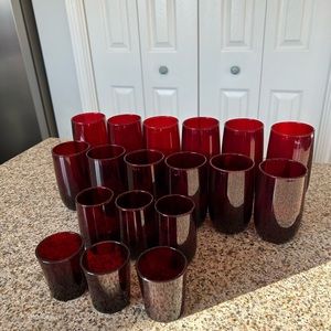 Vintage Anchor Hocking Roly Poly Royal Ruby Red Glass